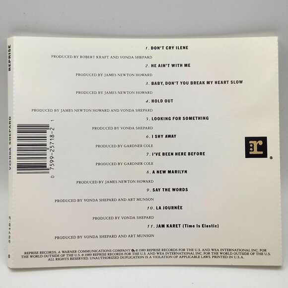 Vonda Shepard Self Titled CD Signed  Booklet 1989 Reprise Records Warner - Picture 3 of 5